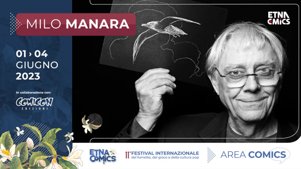Manifesto Etna Comics 2023 Milo Manara Sant'Agata
